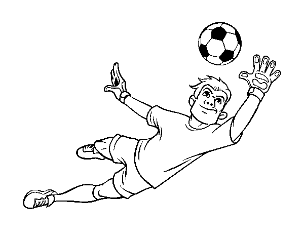 A soccer goalkeeper coloring page