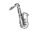 A tenor saxophone coloring page