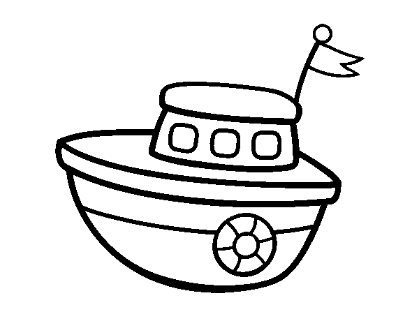 A toy boat coloring page
