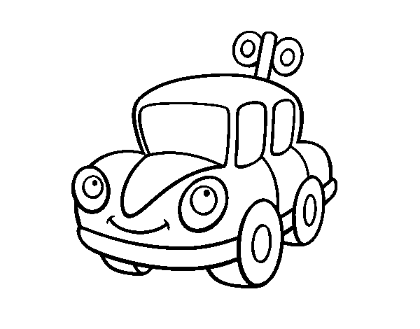 A toy car coloring page