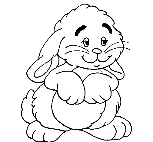 Affectionate rabbit coloring page