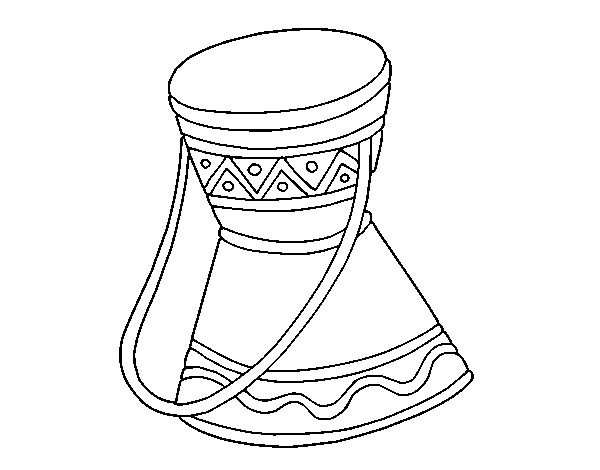African drum coloring page