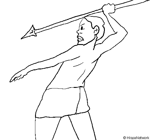 African hunter coloring page