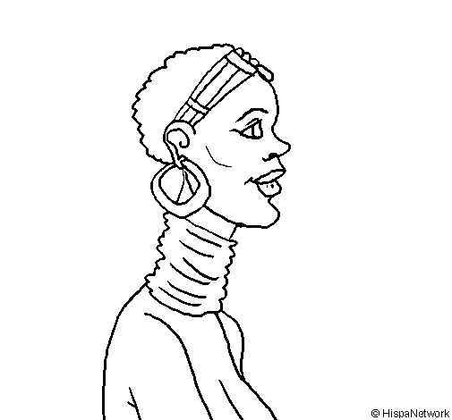 African woman coloring page