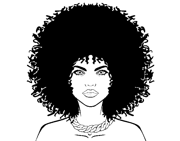 Afro hairstyle coloring page