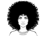 Afro hairstyle coloring page