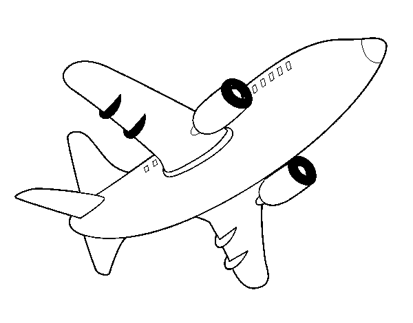 Airplane taking flight coloring page