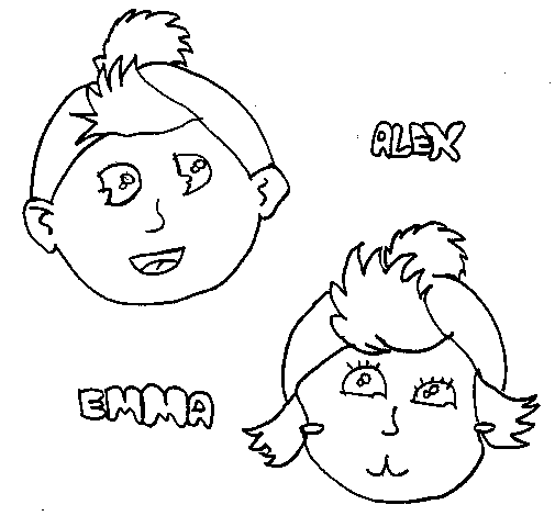 Alex and Emma coloring page