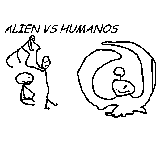 Alien VS Human coloring page