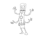  Alien with four arms coloring page