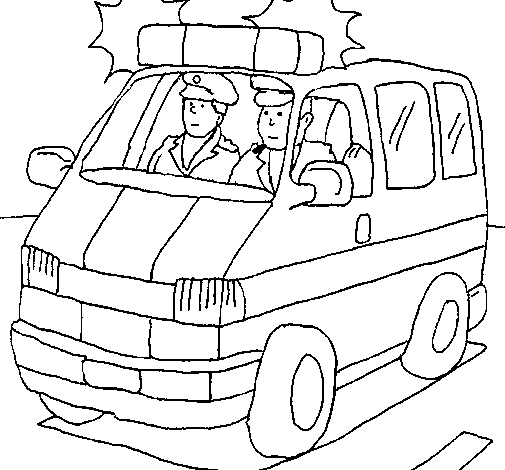 Ambulance on duty coloring page