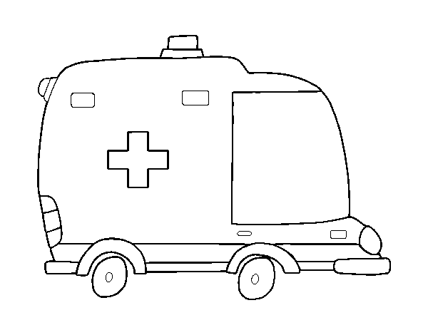 Ambulance profile coloring page