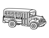 American school bus coloring page