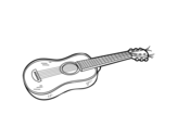 An acoustic guitar coloring page