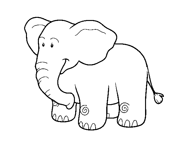 An African elephant coloring page