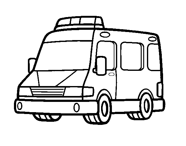 An ambulance coloring page