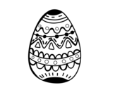 An easter egg decorated coloring page