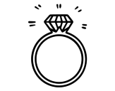 An engagement ring coloring page