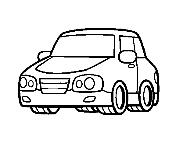 An urban car coloring page