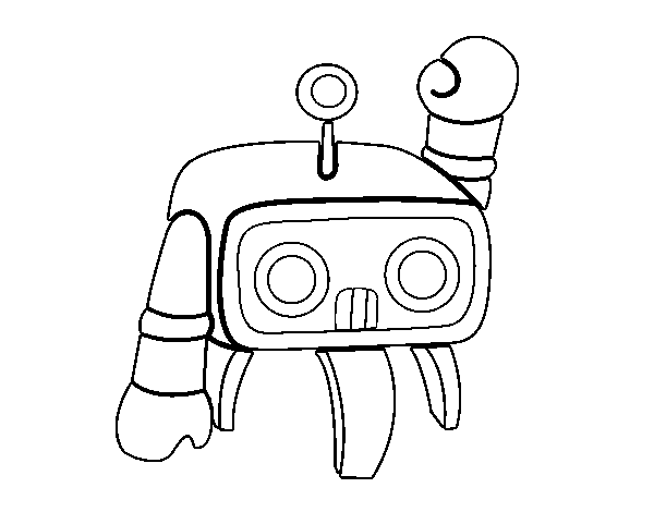 Android waving coloring page