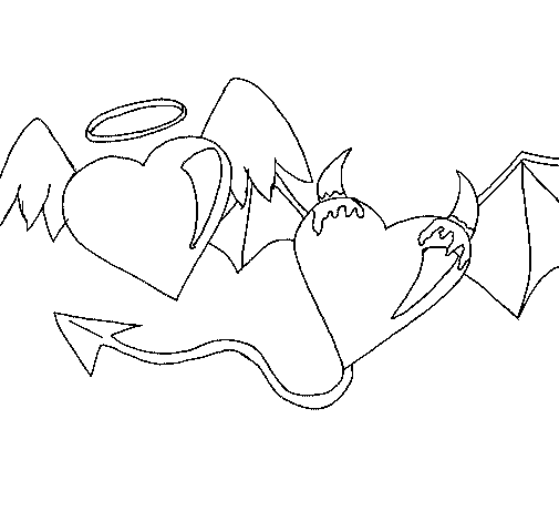 angel and devil coloring pages
