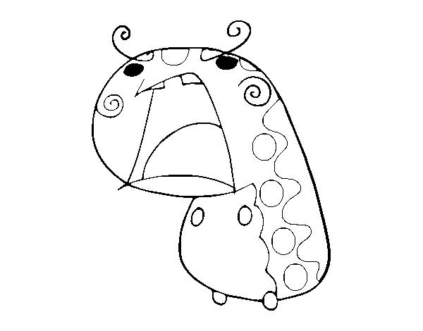 Angry caterpillar coloring page