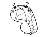 Angry caterpillar coloring page