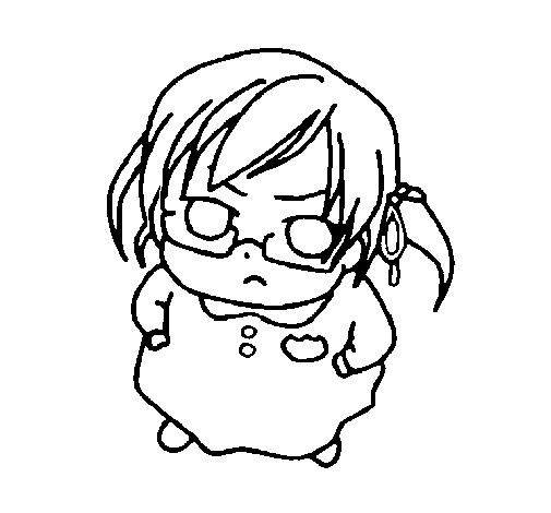 Angry girl coloring page