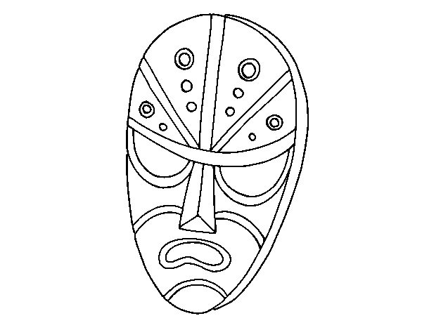 Angry mask coloring page