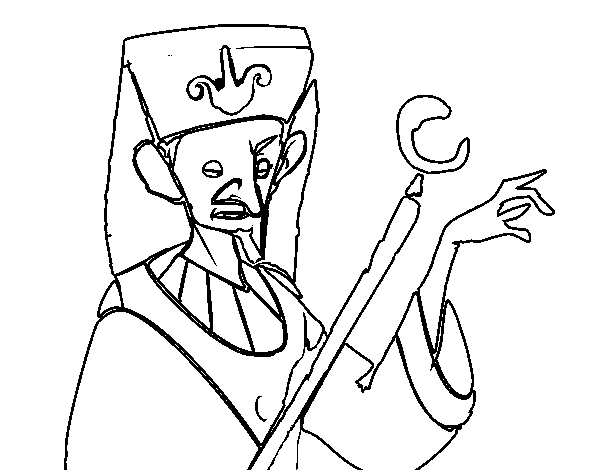 Angry Pharaoh coloring page