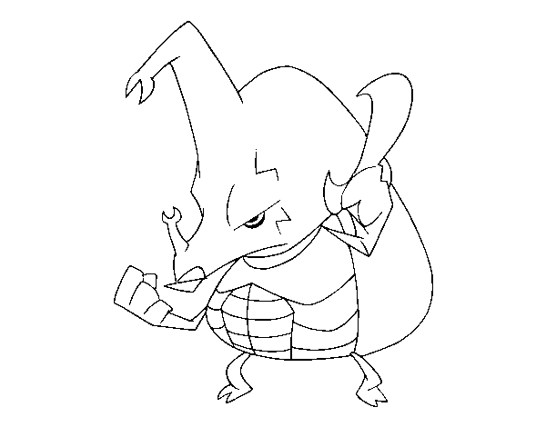 Angry rhinoceros beetle coloring page