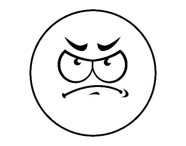 Angry smiley coloring page
