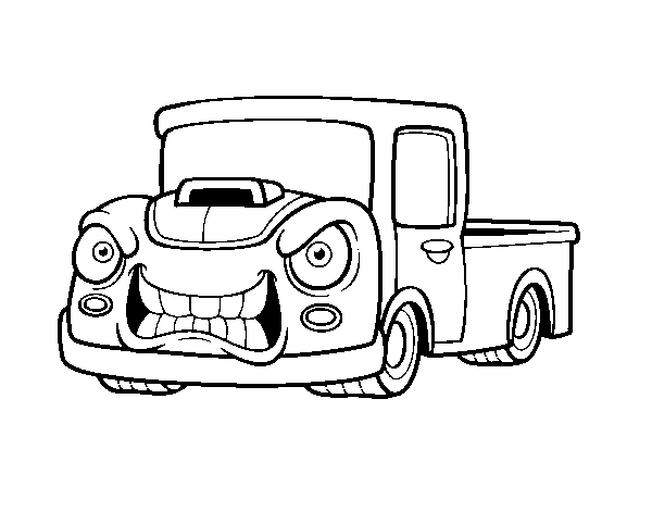 Angry van coloring page