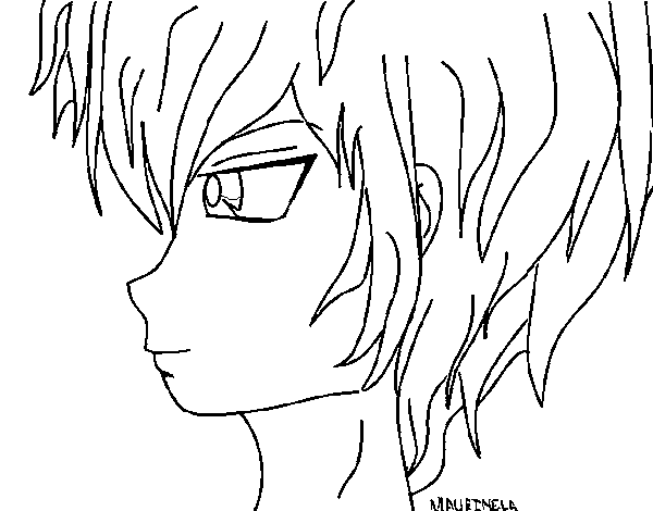 Anime boy 2 coloring page