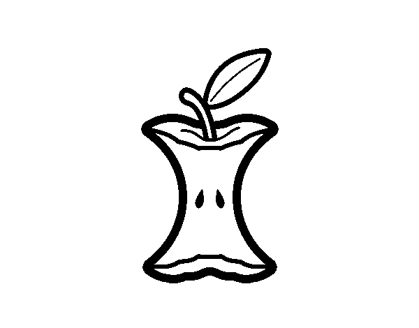 Apple core coloring page