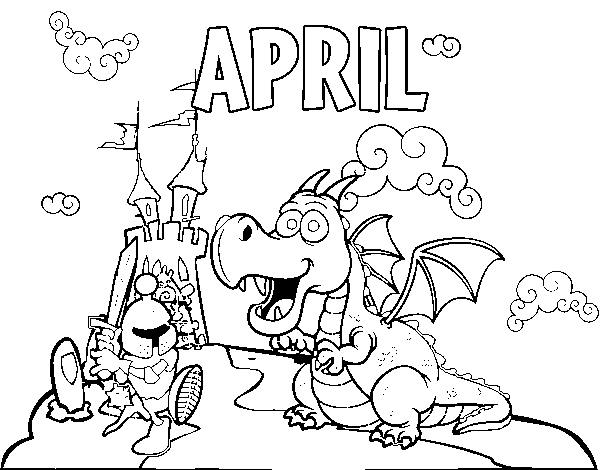 April Coloring Page Coloringcrew Com