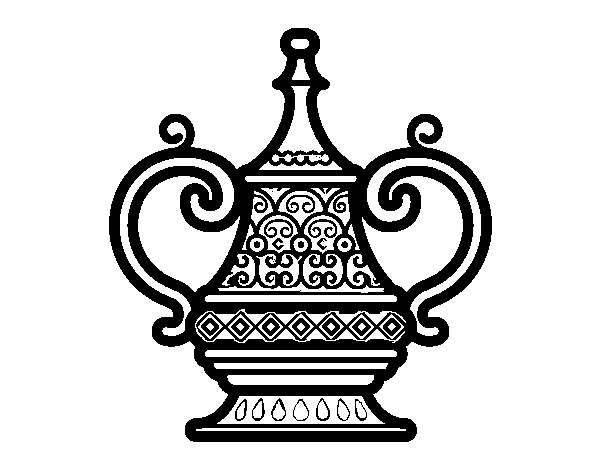 Arabic vase coloring page