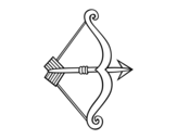Arrow with bow coloring page