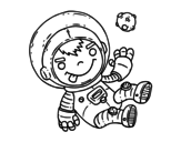 Astronaut boy coloring page
