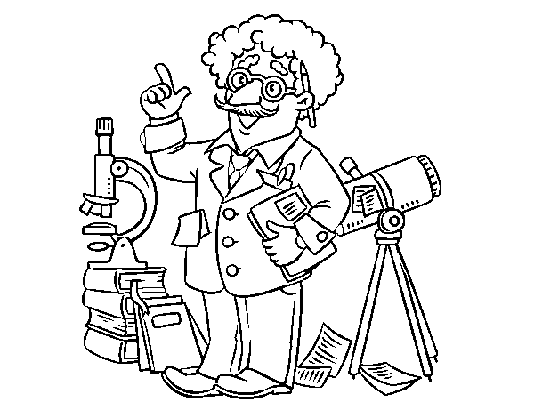 Astronomer coloring page
