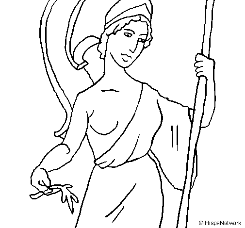 Athena coloring page