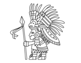 Aztec warrior coloring page