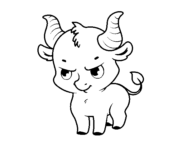 Baby bull coloring page