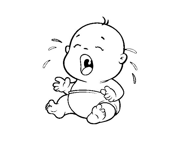 Baby crying 1 coloring page