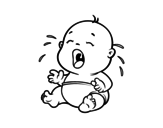 Baby crying 1 coloring page