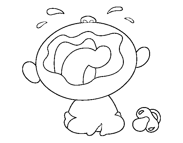 Baby crying coloring page