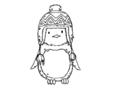 Baby penguin with cap coloring page
