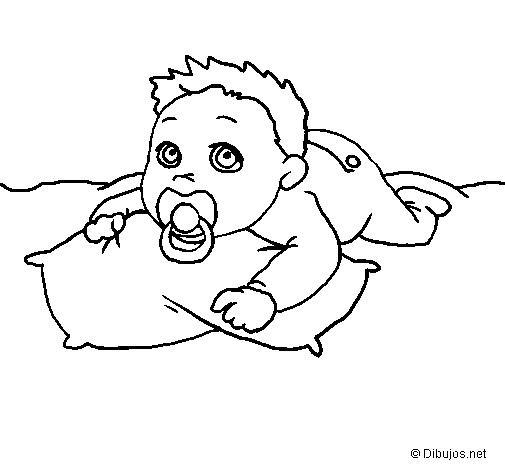 Baby playing coloring page