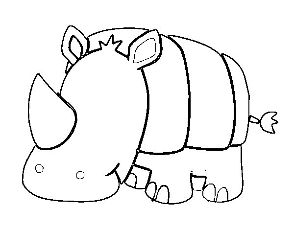 Baby rhino coloring page