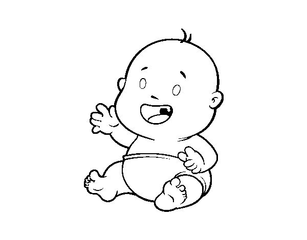 Baby smiling coloring page